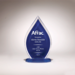 5 1/2" x 9" Flame Series Clear Acrylic with Blue Silk Screened Back