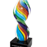 10 1/2" Rainbow Twist Art Glass