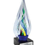 10 3/4" Infinity Twist Glass with Black Base