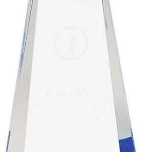 8" Blue Facet Wedge Acrylic