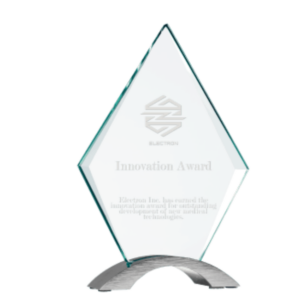 8 1/2" Diamond Cosmic Glass with Silver Base