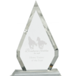 10 3/4" Crystal Diamond on Clear Pedestal Base