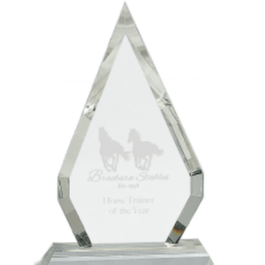 10 3/4" Crystal Diamond on Clear Pedestal Base