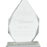 9" Crystal Diamond on Clear Pedestal Base