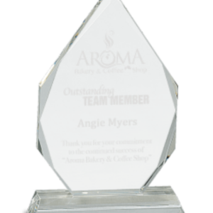 10 1/2" Crystal Diamond on Clear Pedestal Base