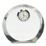 4 1/2" Clear Crystal Round with Clock