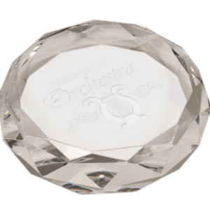 3" Clear Round Crystal Paperweight