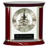 7 3/4" Executive Silver & Rosewood Piano Finish Clock