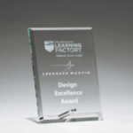 4" x 6" Clear Glass Award with Silver Plated Easel Post