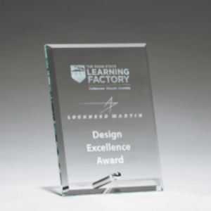 4" x 6" Clear Glass Award with Silver Plated Easel Post