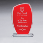 6 1/8" x 9 5/8" Tidal Series Clear Glass with Red Painted Background