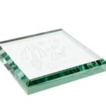 3" x 3" x 1/2" Jade Glass Paperweight