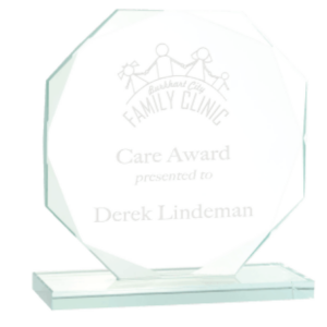 6 1/2" Octagon Jade Glass Award