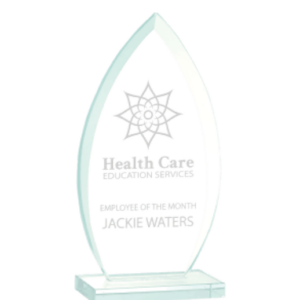 7 3/4" Oval Jade Glass Award