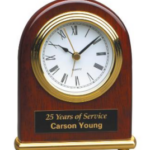 4" x 5" Rosewood Piano Finish Arch Desk Clock