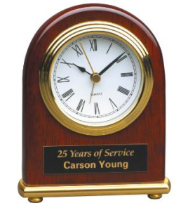 4" x 5" Rosewood Piano Finish Arch Desk Clock