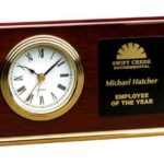 7 1/2" x 4" Rosewood Piano Finish Horizontal Desk Clock