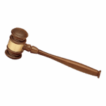 7 1/2" Walnut Gavel with a Gold Gavel Band
