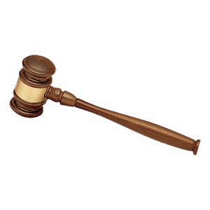 7 1/2" Walnut Gavel with a Gold Gavel Band
