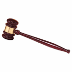 10" Rosewood Piano Finish Gavel with a Gold Gavel Band