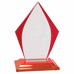 Flame Series Acrylic with Accented Upright and Base