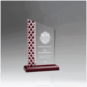 Zenith Series Clear Acrylic with Lattice Pattern and Red Metallic Accent