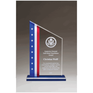 Zenith Series Acrylic with American Flag Design, Blue Mirror Top Blue Base