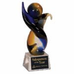 7 3/4" Twisted Body Art Glass