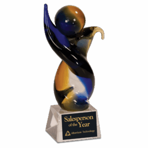 7 3/4" Twisted Body Art Glass