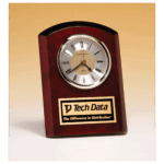 5" x 7" Rosewood Piano Finish Clock, Diamond Spun Dial,Three Hand Movement with Black Plate