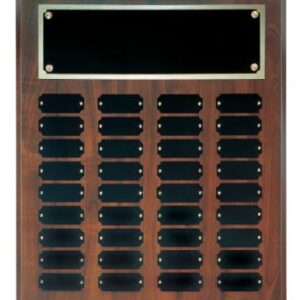 15" x 18" Cherry Finish Completed Perpetual Plaque with 36 Plates