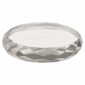4" x 2 3/4" Clear Oval Crystal Paperweight