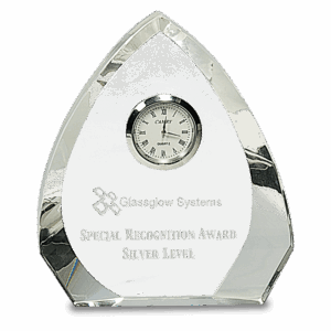 5 1/2" Clear Crystal Arch with Clock