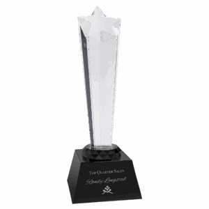 9" Crystal Rising Star with Base