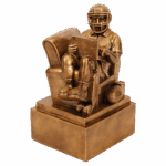 6" Antique Gold Fantasy Football Man in Chair Resin