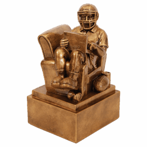 6" Antique Gold Fantasy Football Man in Chair Resin