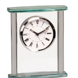 7" Square Glass Clock with Top