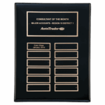 9" x 12" Airflyte Black Piano Finish 12 Plate Perpetual Plaque with Black Brass Plates