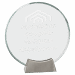 Round Platinum Glass with Full Metal Base