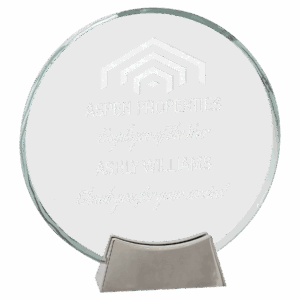 Round Platinum Glass with Full Metal Base