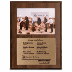 Cherry Finish Slide-In Frame Plaque with Photo Window