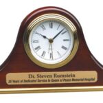 7 1/2" x 4 1/2" Rosewood Piano Finish Mantel Desk Clock