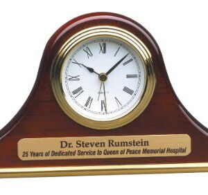 7 1/2" x 4 1/2" Rosewood Piano Finish Mantel Desk Clock