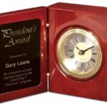 5 3/8" Rosewood Piano Finish Book Clock