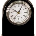 4" x 5" Black Piano Finish Arch Desk Clock