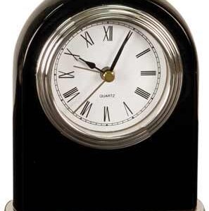 4" x 5" Black Piano Finish Arch Desk Clock