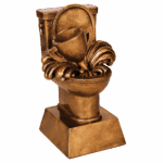 6" Antique Gold Toilet Loser Resin