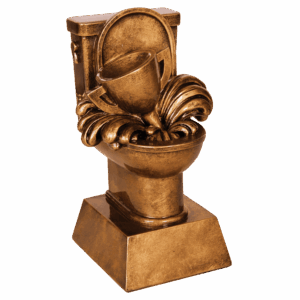 6" Antique Gold Toilet Loser Resin